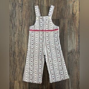 Vtg Adele Iden Quilted Overalls Sz 3 Toddler White Floral Pink Velvet Lace Trim